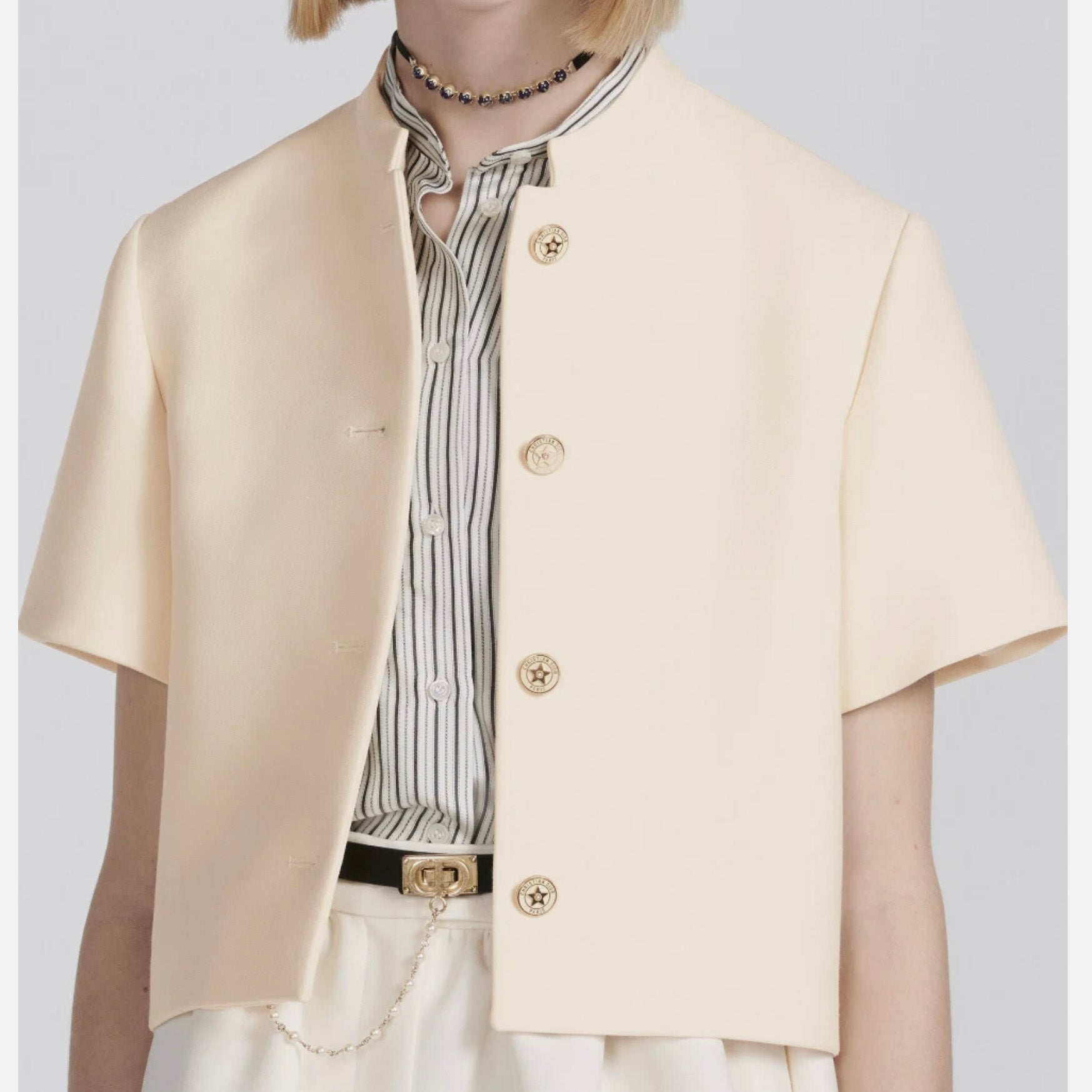 Christiab DIor クリスチャンディオール / 美品 23SS Wool Evening Jacket ショート ジャケット / 321V31A1162 / size 40 (NATURAL)  レディース