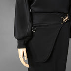 FENDI フェンディ / 22AW ブラックジャージドレス Black Jersey O'Lock Belted Midi Dress / FDB877 / size 40 (BLACK) レディース