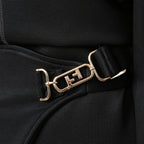 FENDI フェンディ / 22AW ブラックジャージドレス Black Jersey O'Lock Belted Midi Dress / FDB877 / size 40 (BLACK) レディース