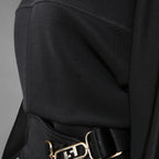 FENDI フェンディ / 22AW ブラックジャージドレス Black Jersey O'Lock Belted Midi Dress / FDB877 / size 40 (BLACK) レディース