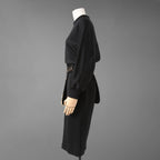 FENDI フェンディ / 22AW ブラックジャージドレス Black Jersey O'Lock Belted Midi Dress / FDB877 / size 40 (BLACK) レディース