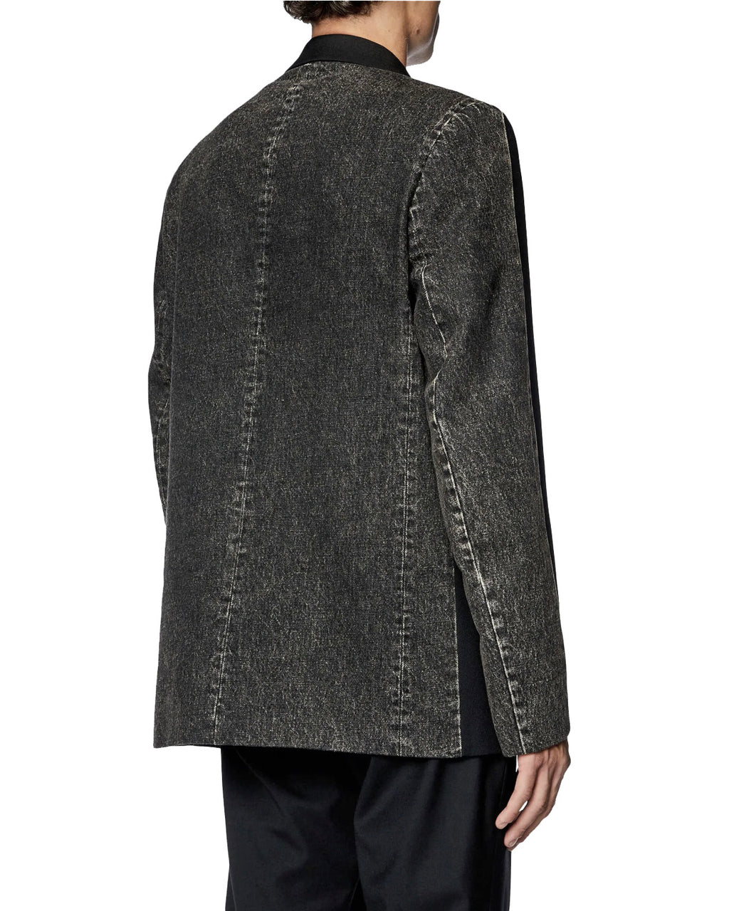 Diesel ディーゼル / 2023AW 美品 J-Wire A デニム切替 ノッチドラペル ジャケット / size 46 (BLACK)