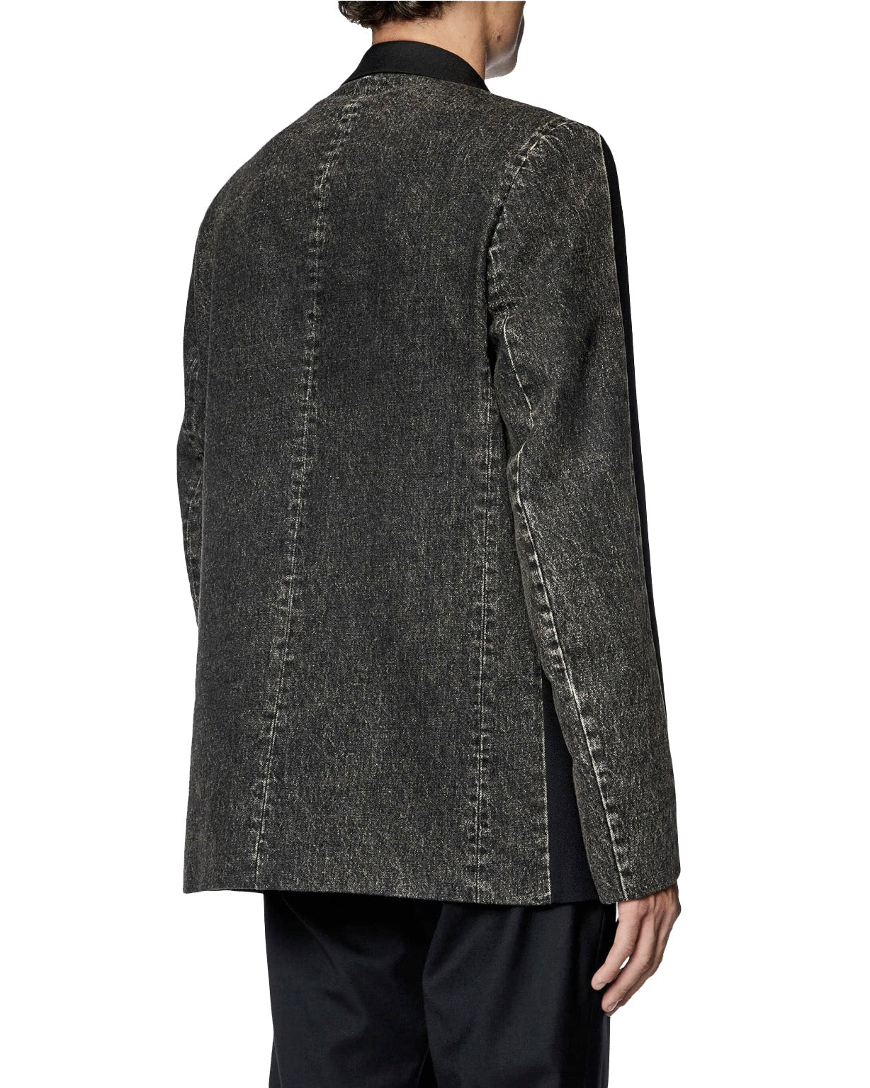Diesel ディーゼル / 2023AW 美品 J-Wire A デニム切替 ノッチドラペル ジャケット / size 46 (BLACK)