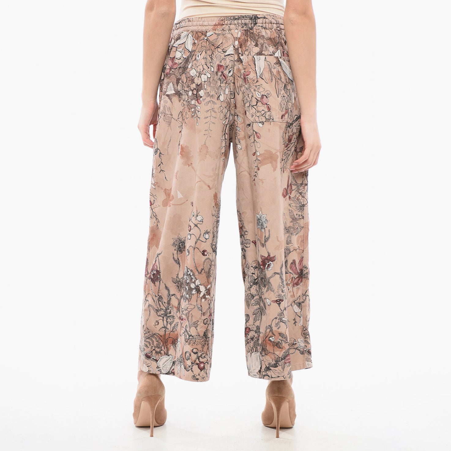 Christian Dior クリスチャン ディオール / 23SS  美品 花柄パラッツォパンツ / ワイド クロップド / 312P23A3570 / size FR34 IT38 (XS-S) PINK BEIGE