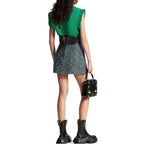 Louis Vuitton ルイ・ヴィトン / 23SS 美品 ブークレ ツイード Aライン スカート / RW231B ZX7 FOJU12 / size 38（GREEN x BLACK）