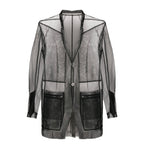 Rick Owens リックオウエンス / 23SS EDFU / LIDO Tulle Blazer / シアー素材 リド ジャケット / RR01C4723TU / size 50 ( BLACK)