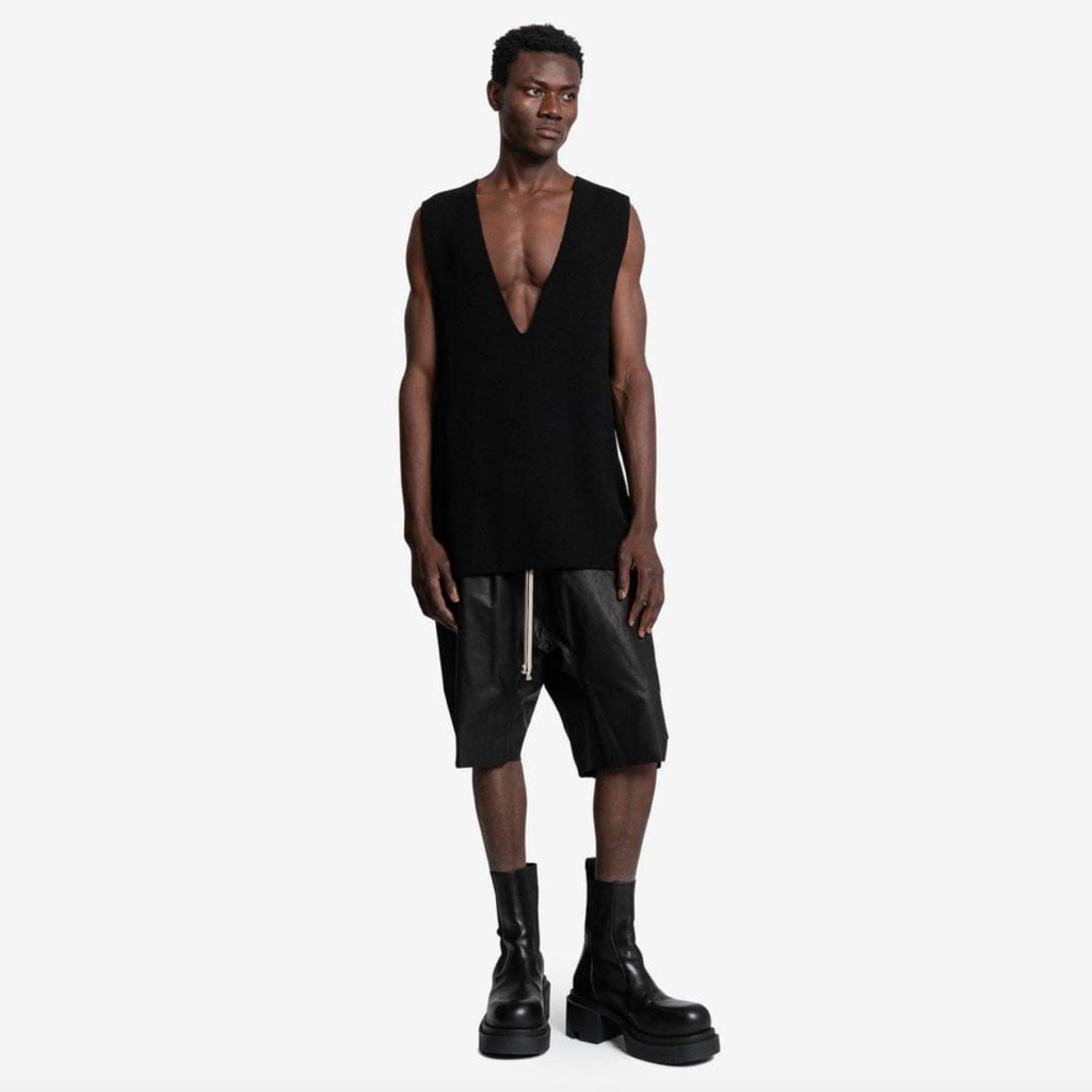 RICK OWENS リックオウエンス / 23AW LUXOR  V-tank Cashmere & Wool Sweater Vest ベスト / RR02C7683-CHWSR / size ONE (BLACK) ユニセックス