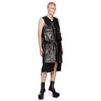 RICK OWENS リックオウエンス / 24AW 美品 Porterville Utility Leather Vest カーフレザー ベスト/ RR02D6911 LOO / size 46 (BLACK)