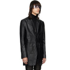 新品 Rick Owens リック オウエンス / 24SS LIDO / FOG Pocket Lido Leather Jacket / オイルカーフ レザー ジャケット / RU01D3723LOY / size 48 (BLACK)