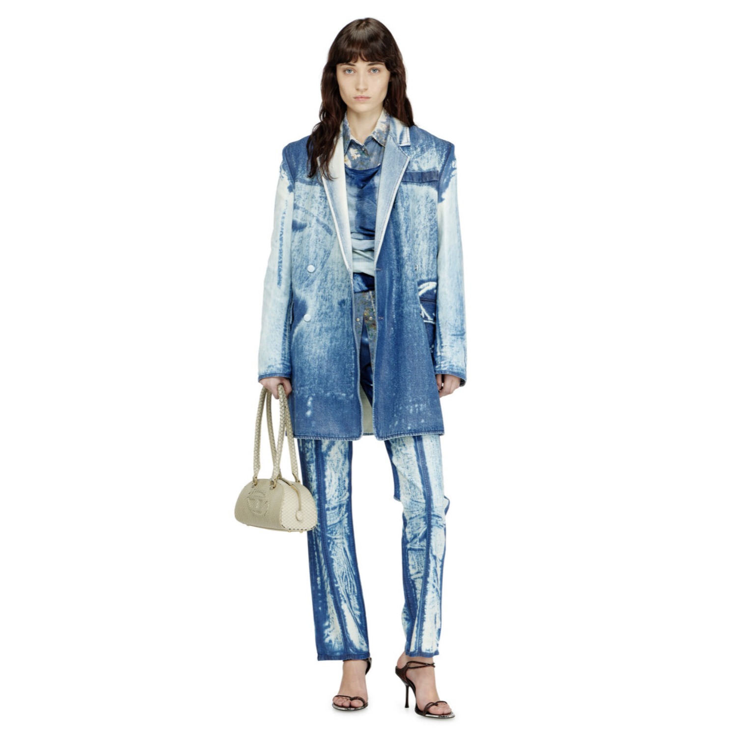 未使用 DIESEL ディーゼル / 新作 26SS ダブルブレスト ジャケット / DE-LUMEA-FSI1 / size M (INDIGO) ユニセックス レディース