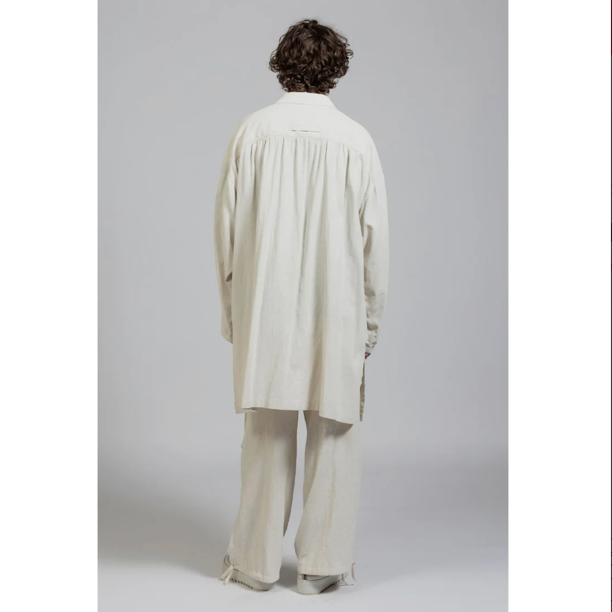 The Viridi-anne ザ ヴィリディアン / 美品 25SS ピグメントプリント ビエラ ショップ コート / VI-3845-06 / size 3 (IVORY)
