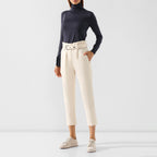 Brunello Cucinelli ブルネロ クチネリ/ 美品 20SS ベルト付きコットンツイルパンツ トラウザーズパンツ/ MA130P7032 / size 40 (IVORY) レディース