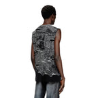 DIESEL ディーゼル / 美品 25SS K-Callisto Vest ダメージ加工 ニット ベスト / size M  (BLACK)