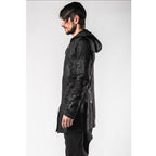 Leon Emanuel Blanck レオン エマニュエル ブランク / 美品 Forced Perspective Ninja Hoodie コーティング ロング パーカー / FP-M-HO-Z-01 / size 46 (BLACK)