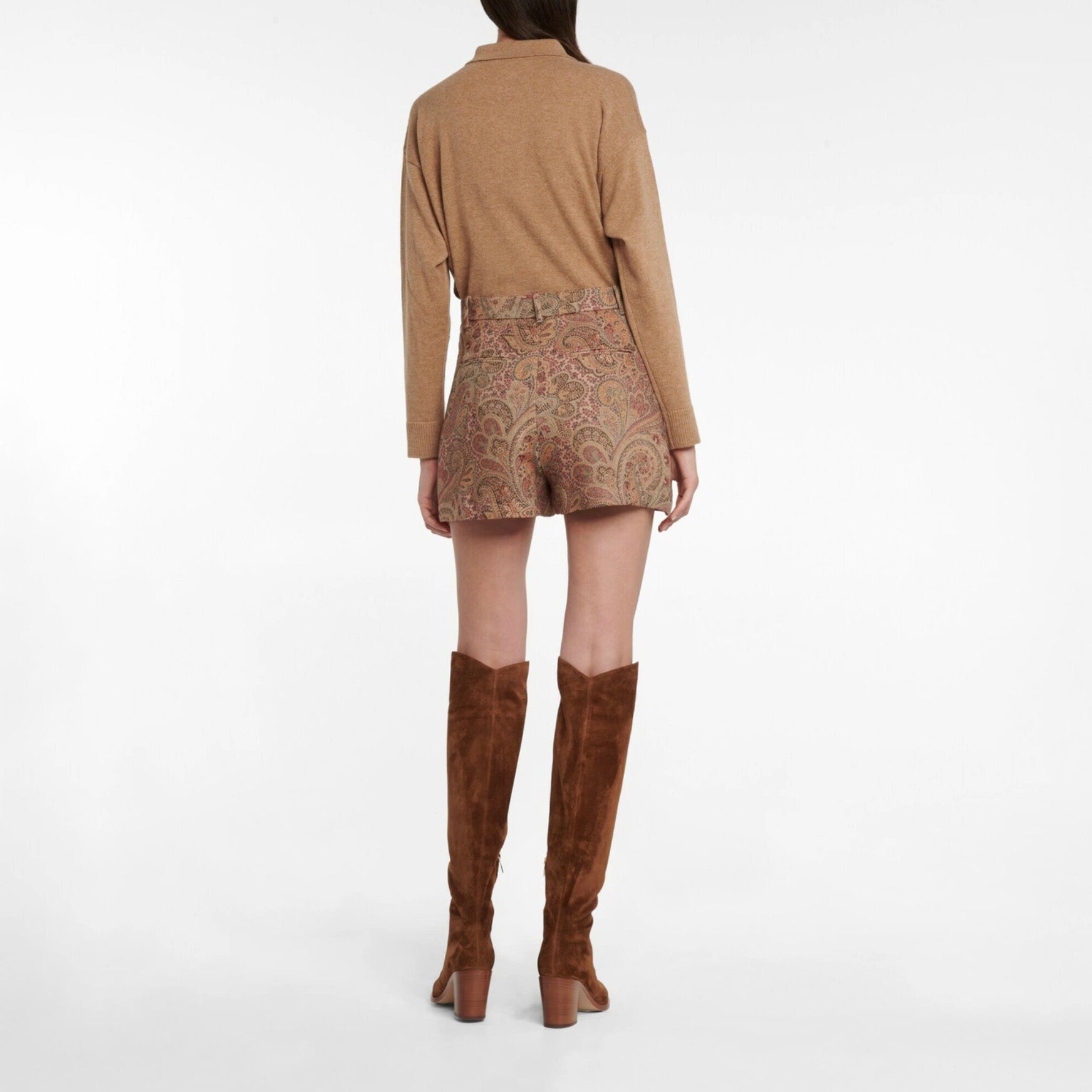 未使用 ETRO エトロ / 21AW Paisley wool and silk blend skort ショートパンツ / 212-18206-0604 / size 42 (BEIGE) レディース