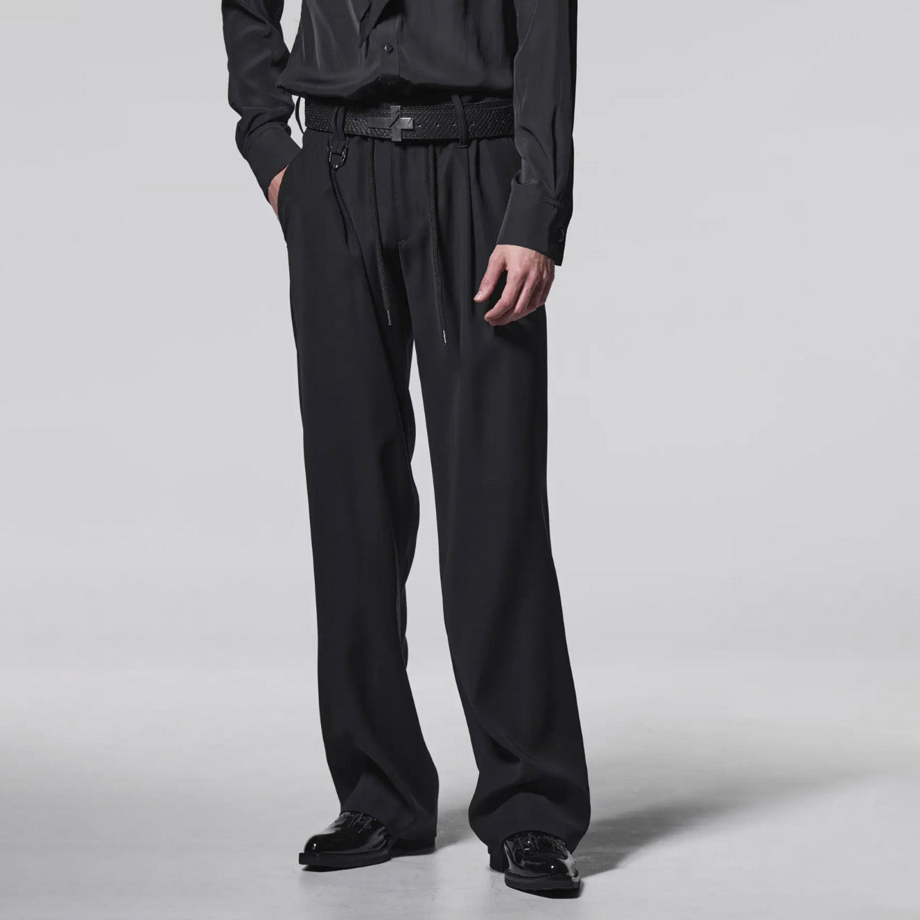 新品 kiryuyrik キリュウキリュウ / 24SS Easy Wide Slacks イージーワイドスラックス パンツ / KR-HP30-906 / size M (BLACK）