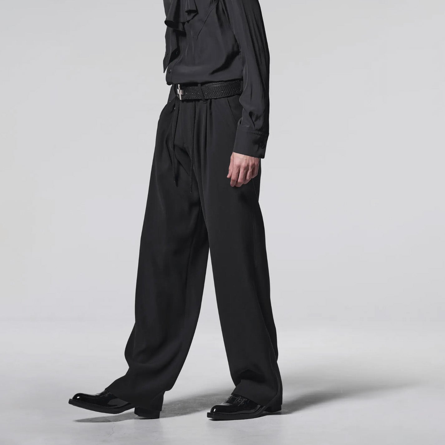 新品 kiryuyrik キリュウキリュウ / 24SS Easy Wide Slacks イージーワイドスラックス パンツ / KR-HP30-906 / size M (BLACK）