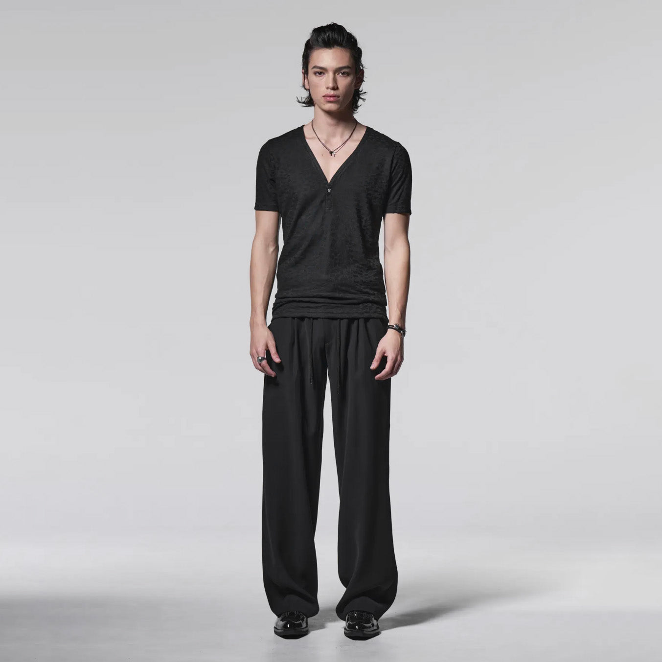 新品 kiryuyrik キリュウキリュウ / 24SS Easy Wide Slacks イージーワイドスラックス パンツ / KR-HP30-906 / size M (BLACK）