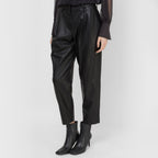 Brunello Cucinelli ブルネロクチネリ / 試着程度美品 20AW ラムスキン タックトラウザーズ テーパード レザー パンツ / M0NCAP7061 / size 38 (BLACK) レディース