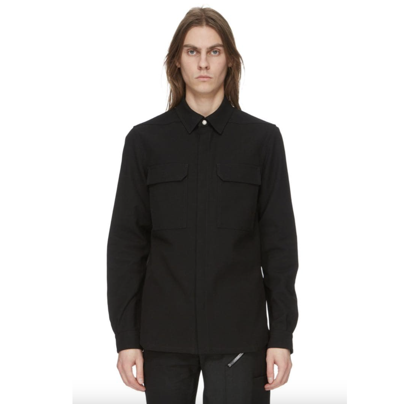 Rick Owens リックオウエンス / 美品 23AW OUTER SHIRT BONOTTO アウターシャツ 長袖シャツ / RL02C7234 TWRP / size 48 (BLACK) 352003-in-ue