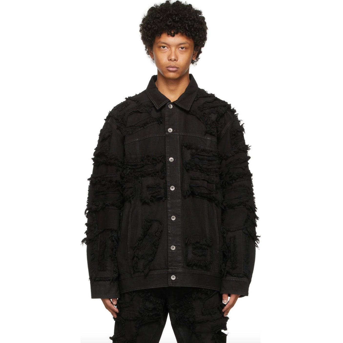 Rick Owens DRKSHDW ダークシャドウ / 22AW JUMBO WORKER JACKET (SHREDDED/SBSLH) アウター ジャケット / DU02A3761-BD / size XS (BLACK) 123004-alm