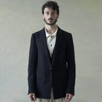 新品 DEVOA デヴォア / 24SS Jacket Wool Linen. テーラード ジャケット / JKF-WLNW / size 1 (BLACK)  123005-alm