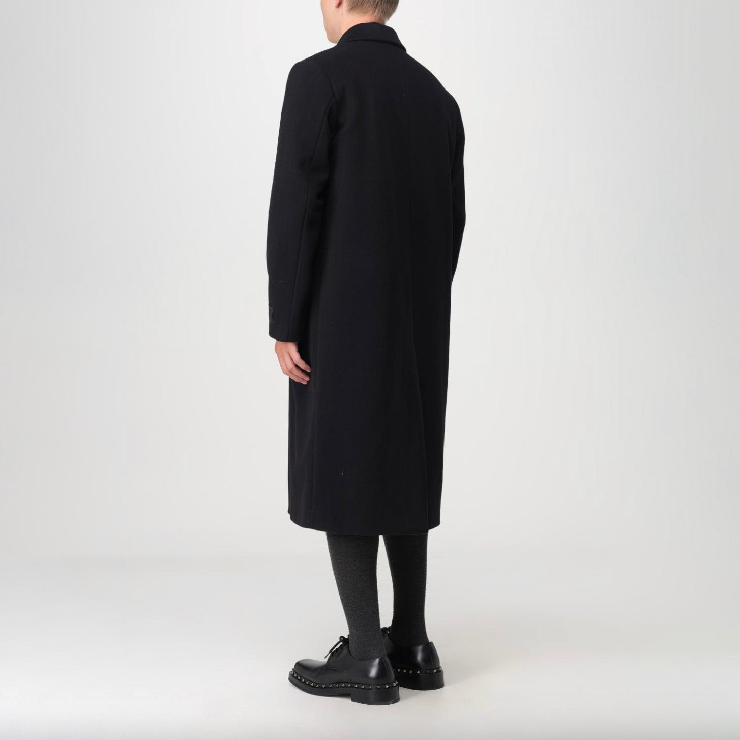 VALENTINO GARAVANI ヴァレンティノ ガラヴァーニ / 美品 23AW 袖ロゴ ウール ロング コート / 3V3CA4347TU / size 46 (BLACK) 352033-in-ue