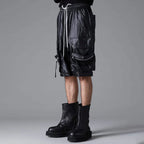 A.F ARTEFACT エーエフアーティファクト / 美品 25SS AIRY CRINKLE NYLON ZIP CARGO SHORTS エアリー クリンクル ナイロン ジップ カーゴ ショーツ パンツ / ag-13053-1 / size 2 (BLACK) 352047-uen