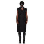 Rick Owens リックオウエンス / 美品 23AW LOXOR 期 / Black Sleeveless Slim Drella Coat コート ノースリーブ ドレラコート / RL02C7952-TWM / size 46 (BLACK) 352082-in-ue