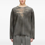 DIESEL ディーゼル / 美品 25SS S-RUBEN ランウェイ クラッシュ加工クルーネック スウェット / A18216 / size L (GRAY) 352089-in-ue