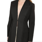 FENDI フェンディ / 美品 21AW Contrasting Lapel Tuxedo Blazer コントラスティング ラペル タキシード ブレザー ジャケット / FJ7215 AHLA / size 40 (BLACK) レディース 352092-izm