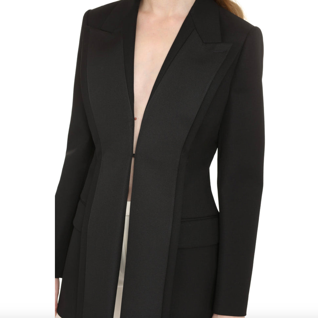 FENDI フェンディ / 美品 21AW Contrasting Lapel Tuxedo Blazer コントラスティング ラペル タキシード ブレザー ジャケット / FJ7215 AHLA / size 40 (BLACK) レディース 352092-izm