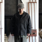 新品 BIEK VERSTAPPEN ビーク フェルスタッペン / 25SS Heavy Belgian Stone Washed Linen Blouson Coat コート / CO06B-U / size S (CARBONE) 123041-alm