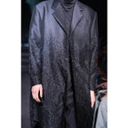 TAAKK ターク / 美品 24AW JACKET LONG SHIRT ウール ジャガード切替 ロング ジャケットシャツ コート / TA24AW-JK005 / size 2 (BLACK) 352124-in-ue
