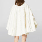 VALENTINO ヴァレンティノ / 美品 21AW ウールカシミア ブレード ケープ アウター / WB0CG2H315E / size M (IVORY) レディース 352134-izm