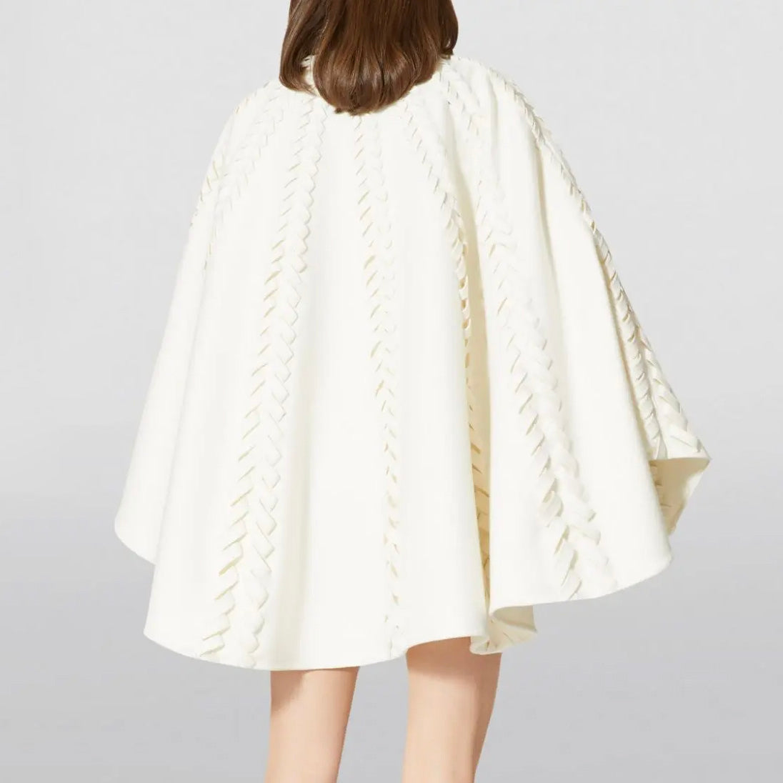 VALENTINO ヴァレンティノ / 美品 21AW ウールカシミア ブレード ケープ アウター / WB0CG2H315E / size M (IVORY) レディース 352134-izm