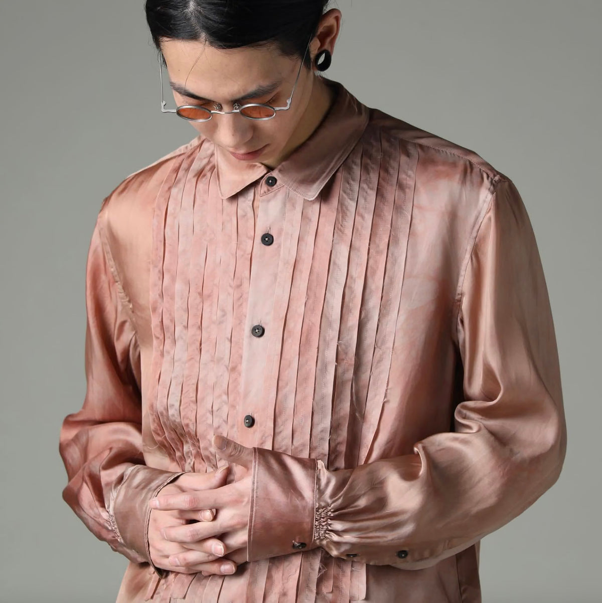 ZIGGY CHEN ジギー・チェン / 美品 23SS Histogramic Striped Shirt ヒストグラミック ストライプシャツ 長袖シャツ/ 23SS OM2310712 / size 44 (PINK) 352148-in-ue