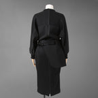FENDI フェンディ / 22AW ブラックジャージドレス Black Jersey O'Lock Belted Midi Dress / FDB877 / size 40 (BLACK) レディース