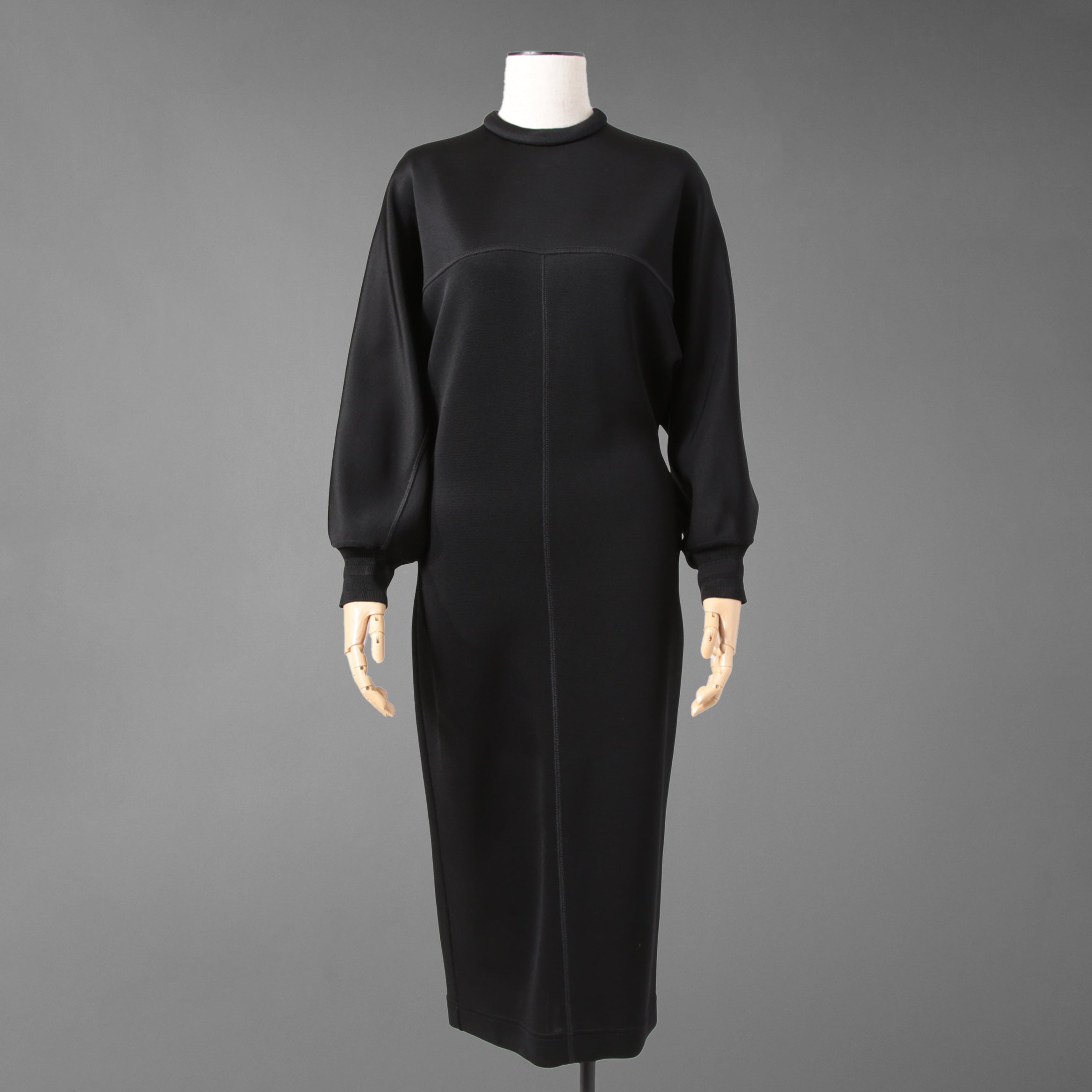 FENDI フェンディ / 22AW ブラックジャージドレス Black Jersey O'Lock Belted Midi Dress / FDB877 / size 40 (BLACK) レディース