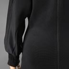 FENDI フェンディ / 22AW ブラックジャージドレス Black Jersey O'Lock Belted Midi Dress / FDB877 / size 40 (BLACK) レディース