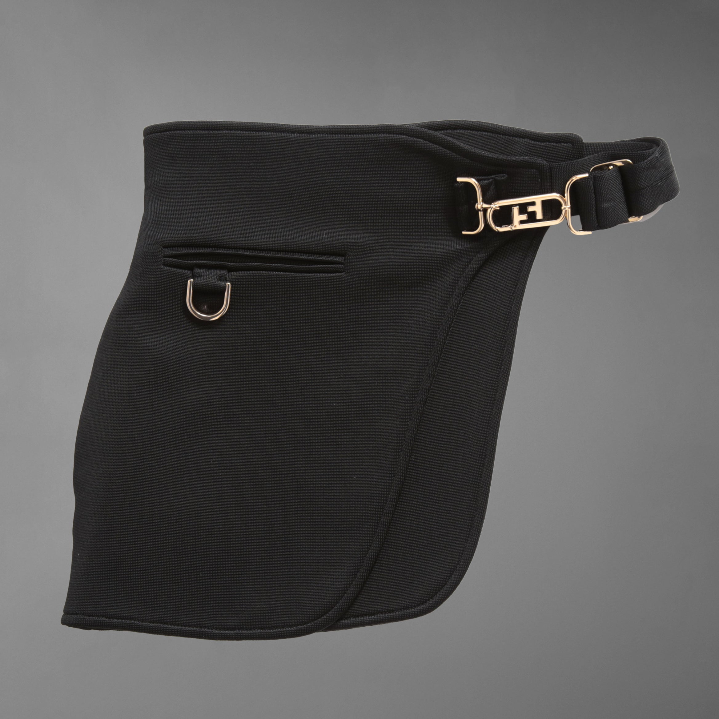 FENDI フェンディ / 22AW ブラックジャージドレス Black Jersey O'Lock Belted Midi Dress / FDB877 / size 40 (BLACK) レディース