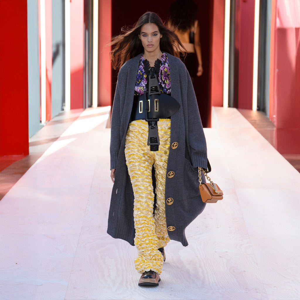 LOUIS VUITTON ルイヴィトン / 23SS ランウェイモデル / オーバーサイズ ボタンアップ ロング カーディガン / RW231B 129 FOKC87 / size XS (GRAY)