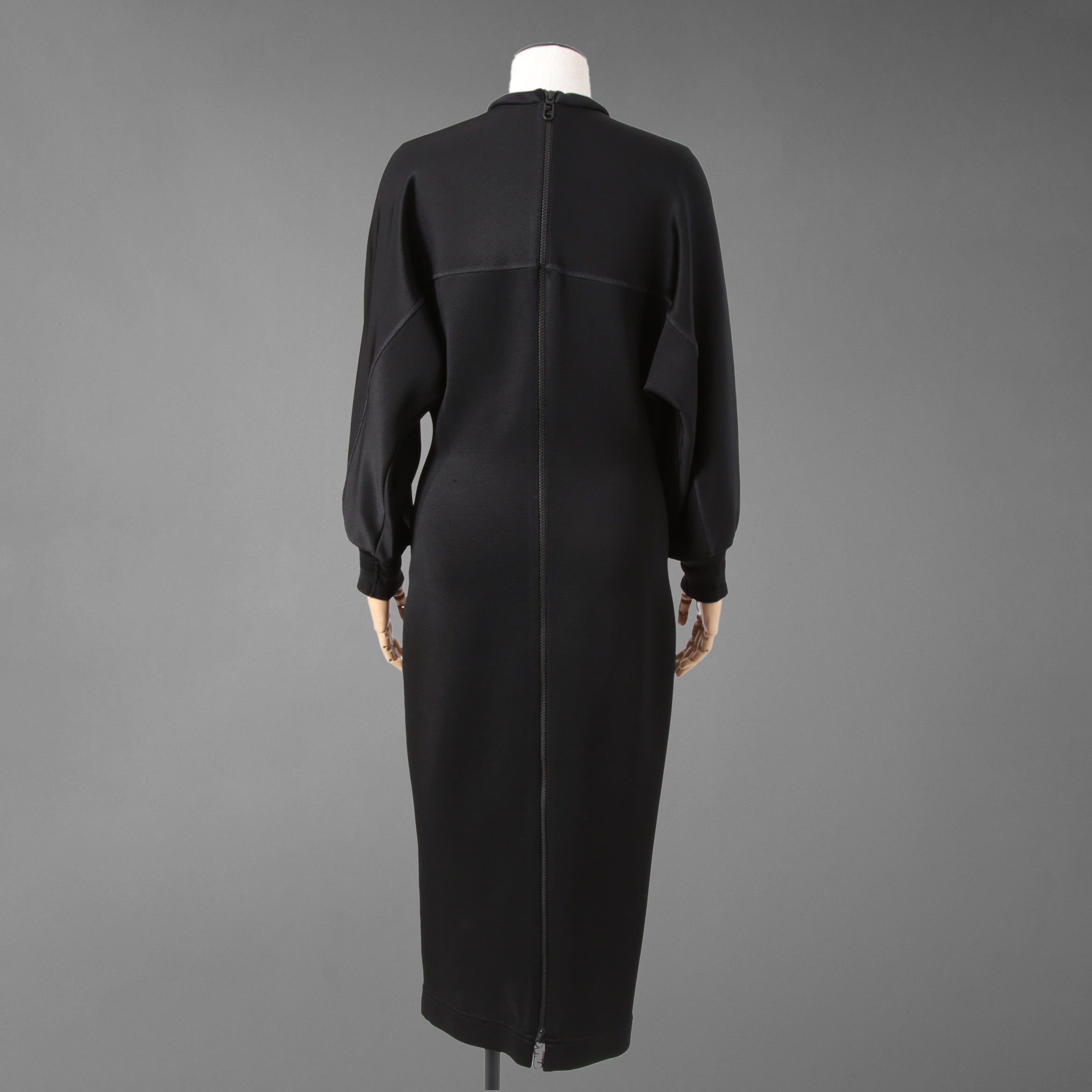 FENDI フェンディ / 22AW ブラックジャージドレス Black Jersey O'Lock Belted Midi Dress / FDB877 / size 40 (BLACK) レディース