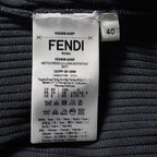 FENDI フェンディ / 23AW シルク ハイネック リブニット ノースリーブ マキシ丈ドレス ワンピース / FZDB58 A0EP / size 40 (NAVY) レディース
