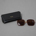 CELINE セリーヌ / 美品 22SS スクエア メタル＆アセテート サングラス アクセサリー / CL40202U / ハバナ(べっ甲柄） レディース 352015-izm