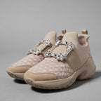 未使用 Roger Vivier ロジェヴィヴィエ / 2025年製 ヴィヴラン ストラスバックル スニーカー / size 35.5 (BEIGE) レディース