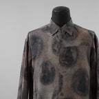 ZIGGY CHEN ジギーチェン / 美品 22SS Elongated Shirts with Schholar Print スカラープリント ロング 長袖シャツ / 0M2210732 / size 44 (GRAY) 352013-in-ue