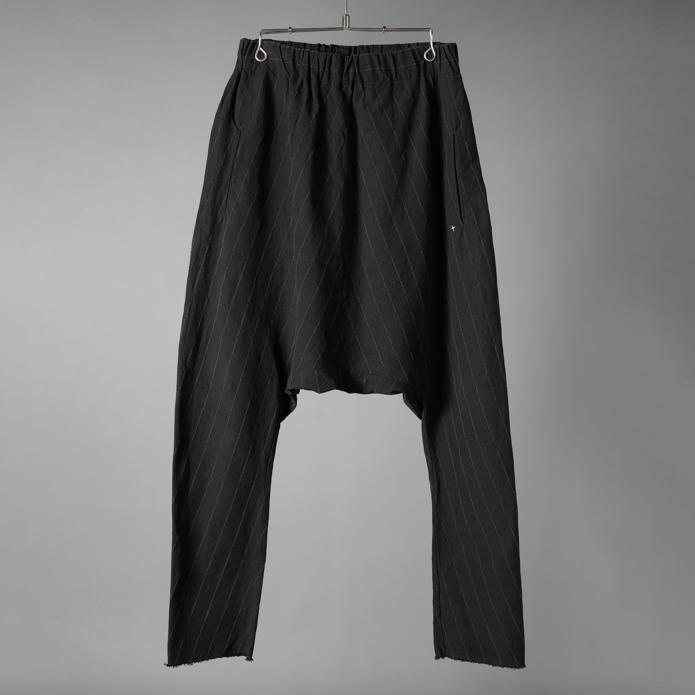m.a+ エムエークロス / 25SS vertical pocket elastic waist sarrouel / サルエル ジョッパーズ パンツ / PU521-LCST1 / size 48 (BLACK STRIPE)