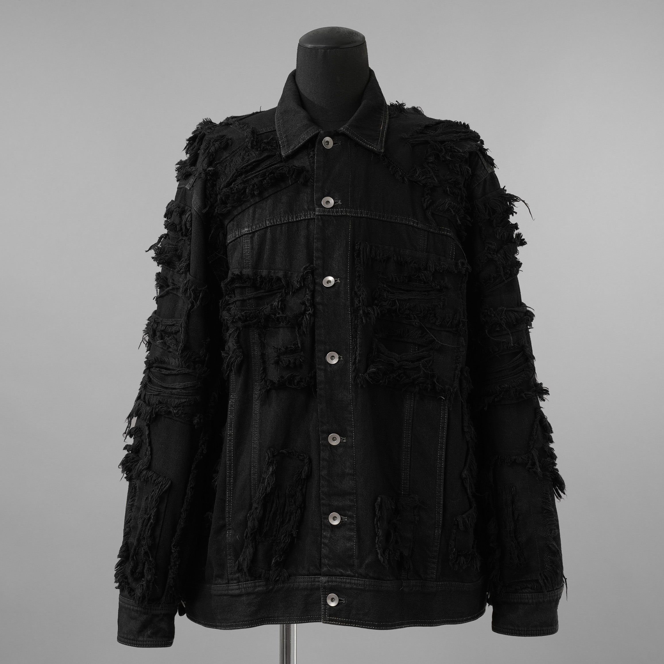 Rick Owens DRKSHDW ダークシャドウ / 22AW JUMBO WORKER JACKET (SHREDDED/SBSLH) アウター ジャケット / DU02A3761-BD / size XS (BLACK) 123004-alm