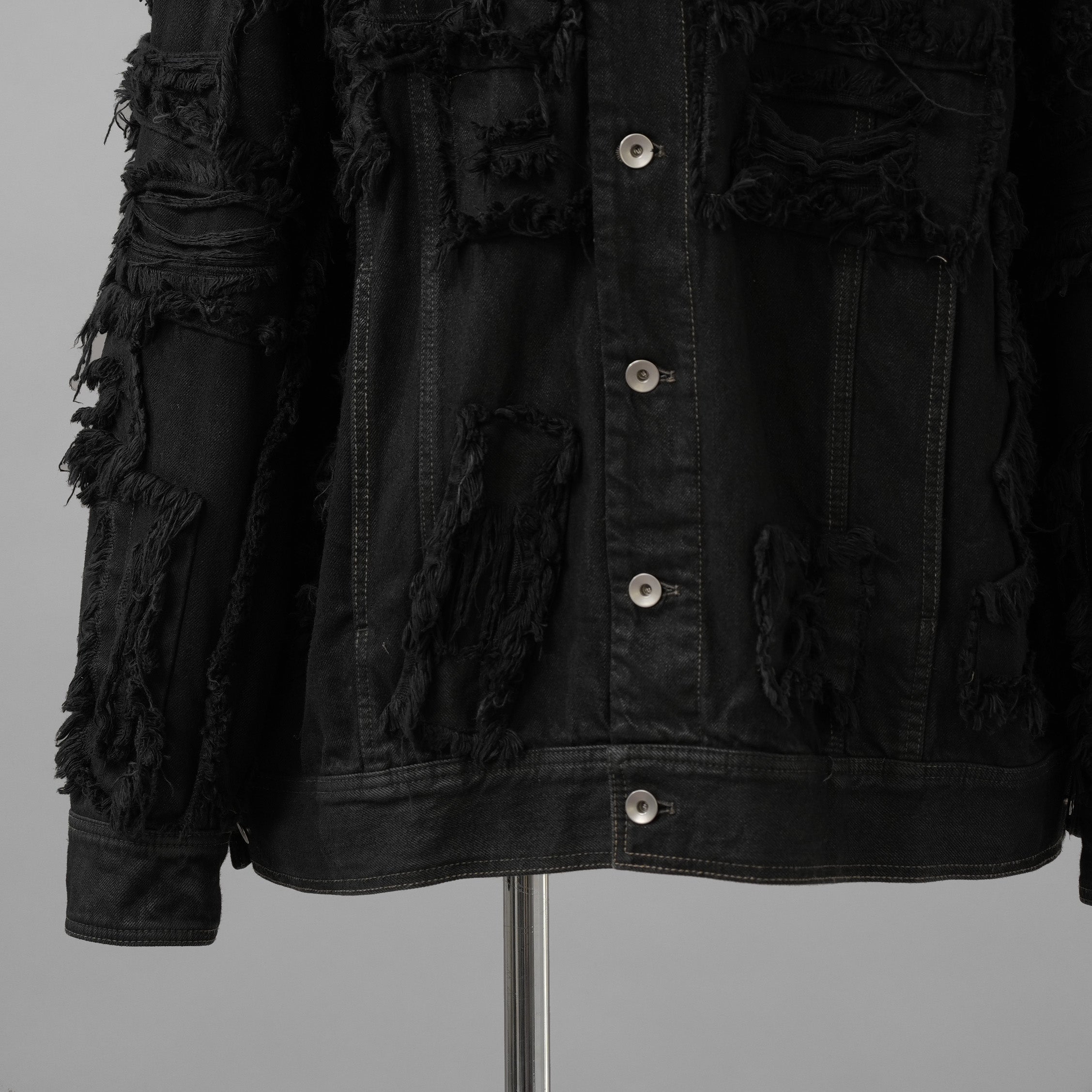 Rick Owens DRKSHDW ダークシャドウ / 22AW JUMBO WORKER JACKET (SHREDDED/SBSLH) アウター ジャケット / DU02A3761-BD / size XS (BLACK) 123004-alm